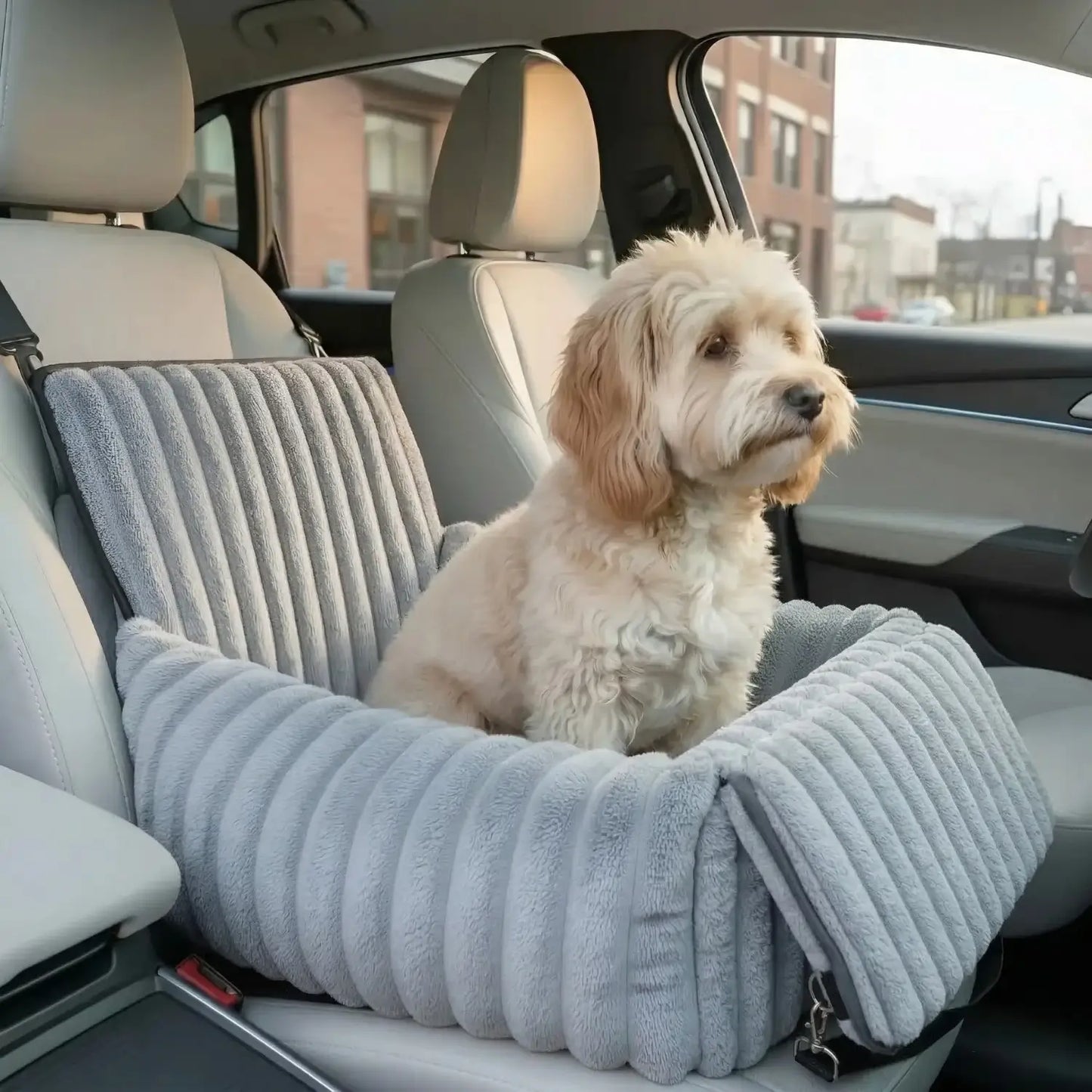 MrFluffyFriend® - Säker och mysig bilbädd för hund